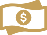 Currency symbol on stylized cash