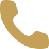 Gold telephone receiver icon on black