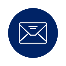 Envelope symbol on dark blue background